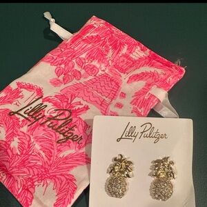 NEW Lilly Pulitzer Lilly Pulitzer Sparkling Gold Pineapple Earrings